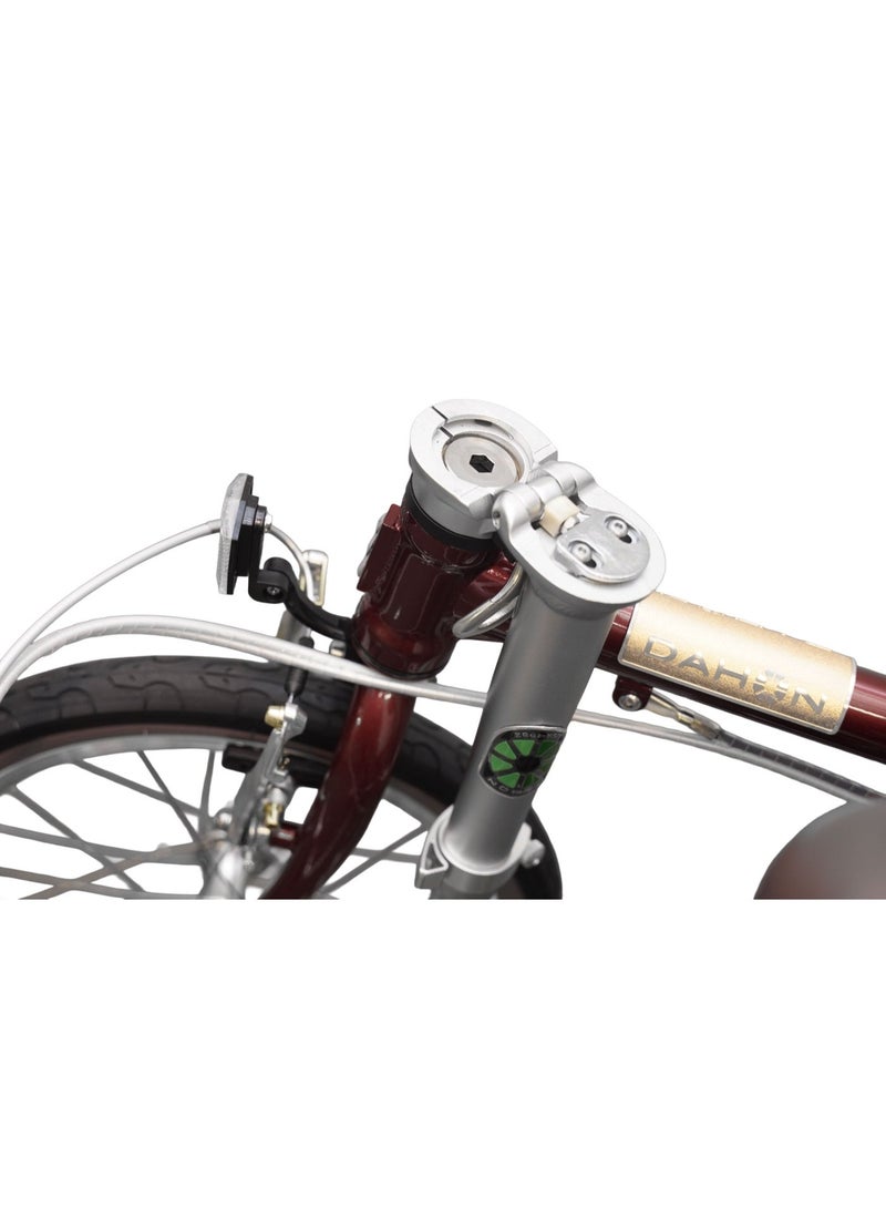DAHON Boardwalk D7 16" 7-Speed Folding Bike, Dark Red | Chromoly Steel Frame, V-Brakes - Image 5